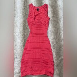 Elegant Coral Sleeveless Dress